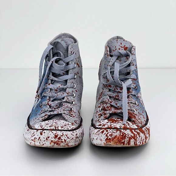 Converse Hightop Shoes Limited Edition Leather Unisex  Paint Splatter - Picture 3 of 10